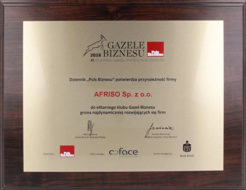 Gazela Biznesu 2016 dla AFRISO