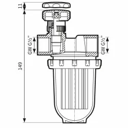 Filtr olejowy jednorurowy V 1/2 - 500 St, z wkładem stalowym, 500 l/h