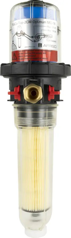 Filtr oleju zintegrowany z odpowietrznikiem FloCo-Top-2CM Optimum MC-18, przyłącze G3/8" x GW G3/8", wkład długi Opticlean MC-18, 5 - 20 µm