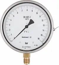 Manometr precyzyjny RF 160 F, D401, fi160 mm, -1÷0,6 bar, G1/2", rad, kl. 0,6