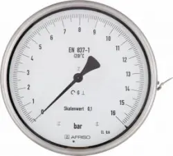 Manometr precyzyjny RF 160 F D 401, fi 160 mm, 0-25 bar, 1/2" rad, kl. 0,6 - wzorcowany