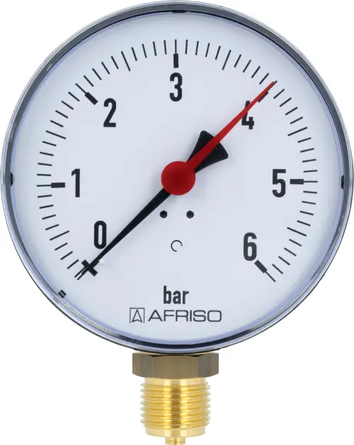 Manometr grzewczy RF 100, fi100 mm, 0÷6 bar, G1/2", rad, kl. 2,5