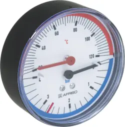 Termomanometr TM 80, fi80 mm, 0÷4 bar, 20÷120°C, G1/4", ax, kl. 2,5