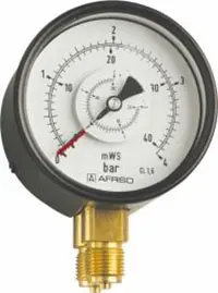 Manometr różnicy ciśnień RF 100 Dif, D201, fi100 mm, 0÷1 bar, G1/2", rad, kl. 1,6