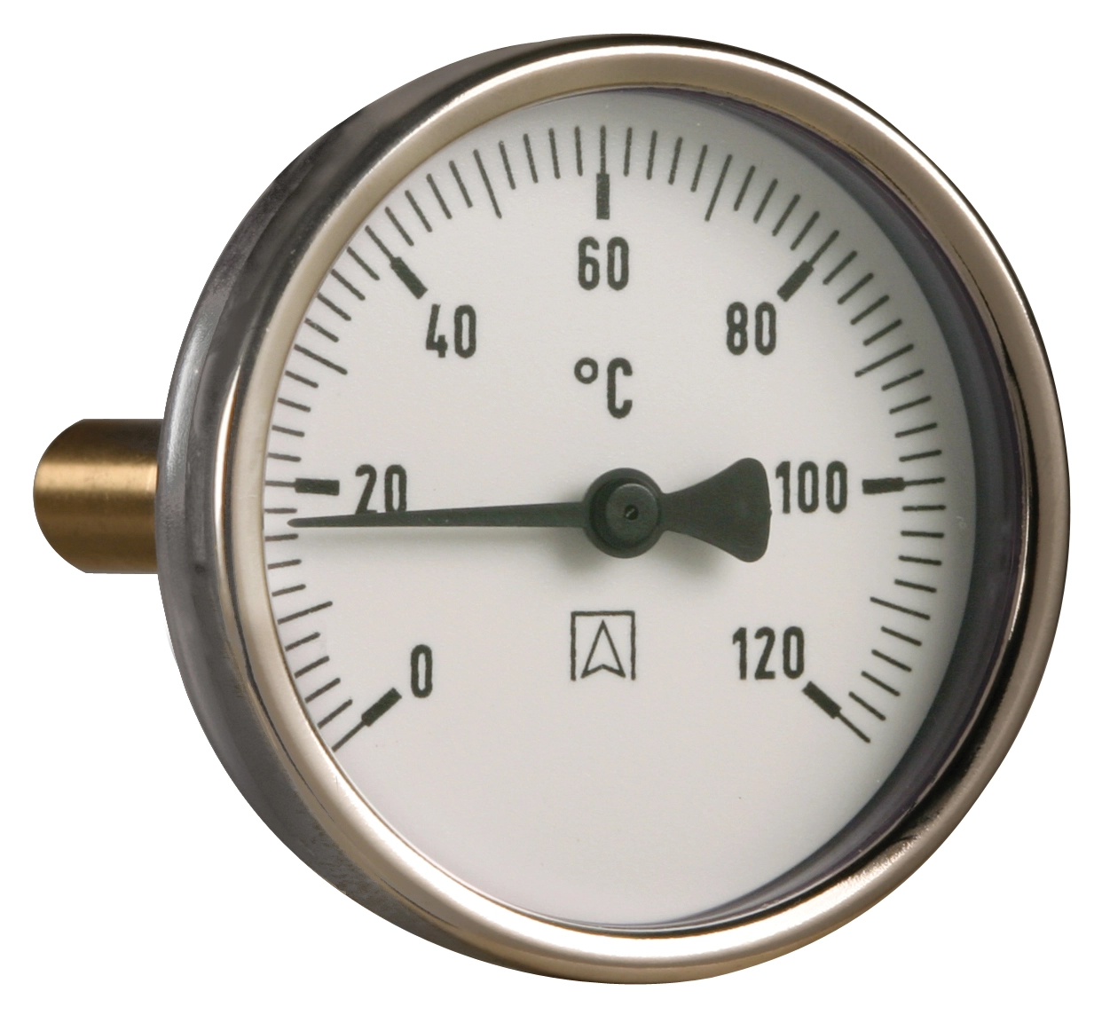 Termometr bimetaliczny BiTh 63, fi63 mm, 0÷160°C, L 40 mm, G1/2", ax, kl. 2