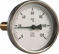 Termometr bimetaliczny BiTh 80, fi80 mm, 0÷120°C, L 100 mm, G1/2", ax, kl. 2