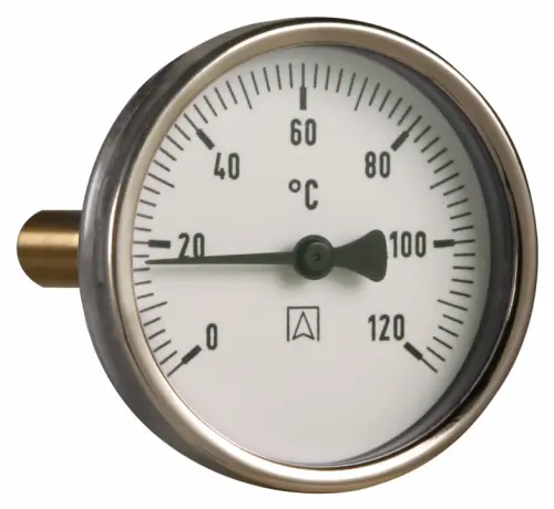 Termometr bimetaliczny BiTh 80, fi80 mm, 0÷160°C, L 100 mm, G1/2", ax, kl. 2