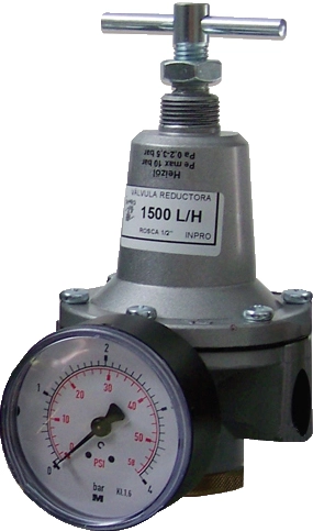 Reduktor ciśnienia oleju, 1500 l/h, ciśnienie na wyjściu 0,2÷3,5 bar, GW G1/2", z manometrem