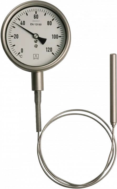Termometr gazowy FTh 100 Ch, D442, fi100 mm, 0÷400°C, rad, kl. 1, kapilara 1 m