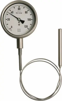 Termometr gazowy FTh 100 Ch, D472, fi100 mm, 0÷500°C, rad, kl. 1, kapilara 1 m