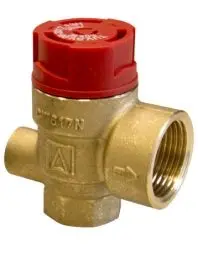 Zawór bezpieczeństwa do c.o. MS z wyjściem na manometr GW G1/4", 3 bar, Rp1/2" x Rp3/4"
