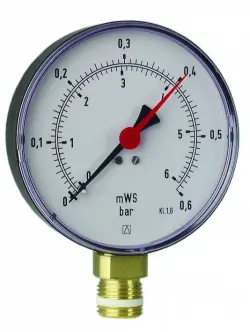 Hydromanometr HY 100, fi100 mm, 0÷0,6 bar, G1/2", rad, kl. 2,5