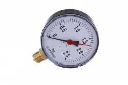 Manometr grzewczy RF 100, fi100 mm, 0÷2,5 bar, G1/2", rad, kl. 2,5
