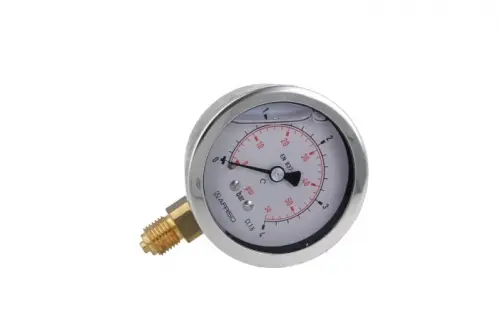 Manometr glicerynowy RF 63 Gly, D701, fi63 mm, 0÷4 bar, G1/4", rad, kl. 1,6