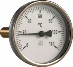 Termometr bimetaliczny BiTh 63, fi63 mm, 0÷120°C, L 63 mm, G1/2", ax, kl. 2