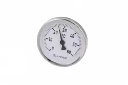 Termometr bimetaliczny przylgowy ATh 80 F, fi80 mm, 0÷60°C, do rur 3/8"÷G1 1/2", ax, kl. 2