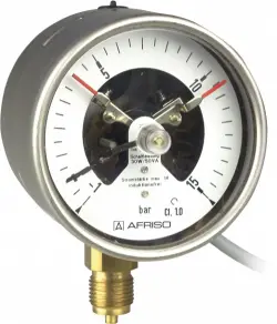 Manometr kontaktowy RF 100 I MK1, D401, fi100 mm, -1÷1,5 bar, 1 kontakt, G1/2", rad, kl. 1,0