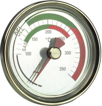Termometr bimetaliczny do pomiaru temperatury spalin RT 80, fi80 mm, L 150 mm, 0÷500°C, ax, kl. 2