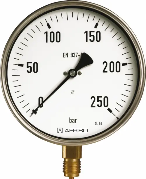 Manometr przemysłowy RF 160 I, D411, fi160 mm, 0÷0,6 bar, G1/2", exc, kl. 1,0