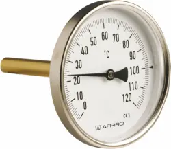 Termometr przemysłowy BiTh 160 I, D211, fi160 mm, 0÷160°C, L 63 mm, G1/2", ax, kl. 1