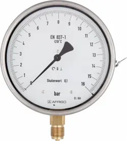 Manometr precyzyjny RF 160 F, D401, fi160 mm, 0÷1 bar, G1/2", rad, kl. 0,6