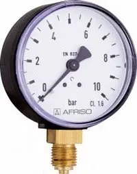 Manometr standardowy RF 63, D211, fi63 mm, 0÷10 bar, G1/4", ax, kl. 1,6
