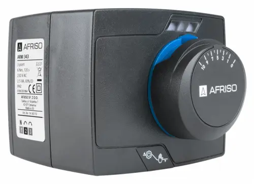 Zestaw regulacyjny ProClick: 4-drogowy obrotowy zawór mieszający ARV 484 ProClick, DN25, Rp1", Kvs 10 + siłownik elektryczny ARM 343 ProClick