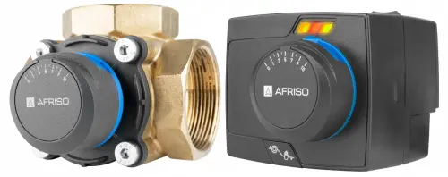 Zestaw regulacyjny ProClick: 3-drogowy obrotowy zawór mieszający ARV 387 ProClick, DN50, Rp2", Kvs 40 + siłownik elektryczny ARM 343 ProClick