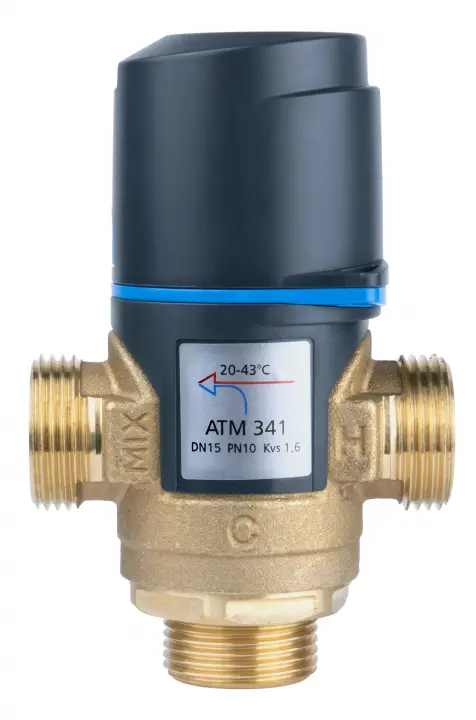 Termostatyczny zawór mieszający ATM 341, DN15, G3/4", 20÷43°C, Kvs 1,6 m3/h