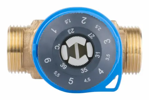 Zestaw termostatycznego zaworu mieszającego ATM 341, DN15, G3/4", 20÷43°C, Kvs 1,6 m3/h, ze śrubunkami