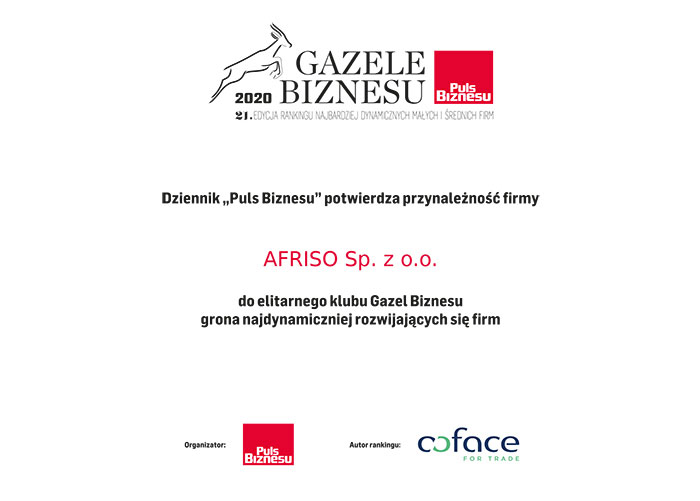 Gazele Biznesu 2020 dla AFRISO