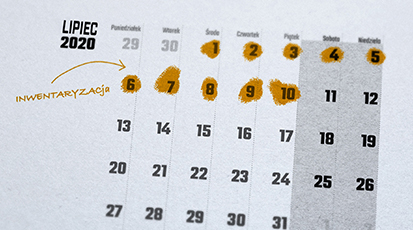 Inwentaryzacja w AFRISO w dniach 1.07 - 10.07.2020