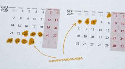 Inwentaryzacja w AFRISO w dniach 23.12.2020 - 06.01.2021