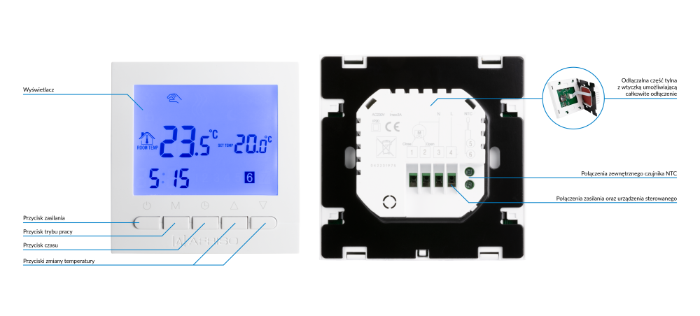 86062 Programowalny termostat pokojowy RT 10 D-230 - budowa AFRISO 1