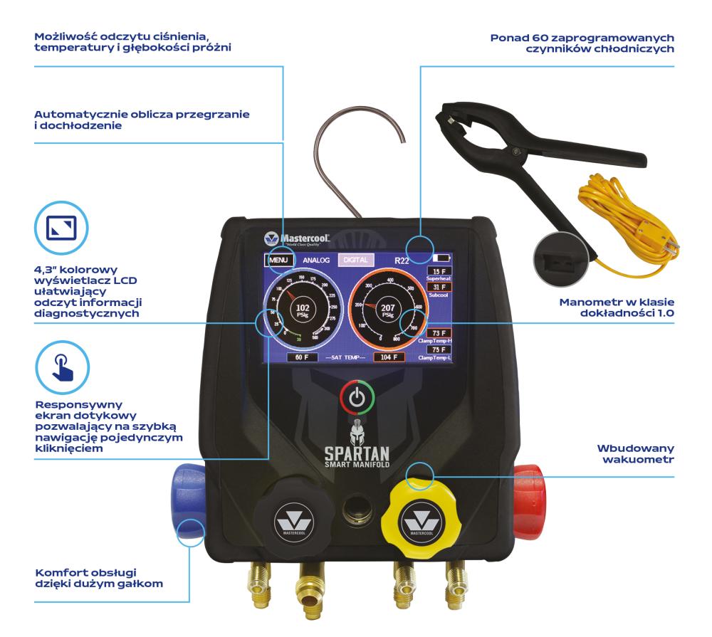 99947-BT-2 Czterodrogowa, elektroniczna oprawa wielozaworowa Spartan, szczypce temperaturowe (2 szt.), standardowe przewody 3 x 180 cm (1/4" SAE), czarny wąż próżniowy - budowa AFRISO 1