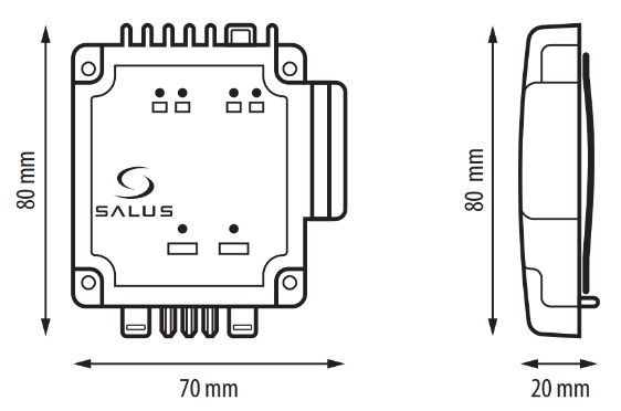 94507001 SALUS StartPack Standard - zestaw przewodowego sterowania ogrzewaniem podłogowym bez zarządzania przez Internet, listwa KL06-M, moduł PL07, cztery regulatory VS30W. - wymiary AFRISO 3