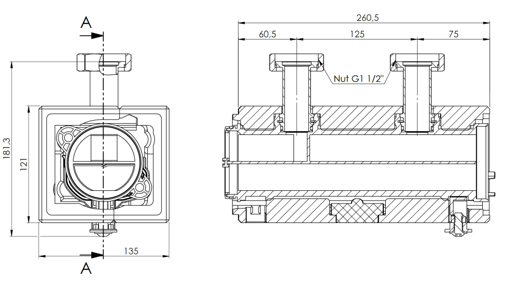 79621 Rozszerzenie ProFusion HSM 125B rozdzielacza o 1 obieg buforowy - wymiary AFRISO 1