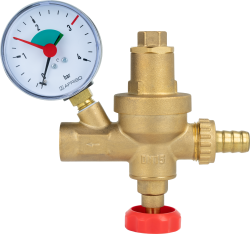 Zawór do automatycznego napełniania instalacji FAM, 0,5÷3,0 bar, GW G1/2", z manometrem