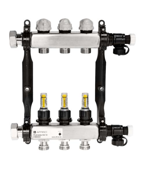 86403 ProCalida VA 1C ze stali nierdzewnej, 3 obiegi, nakrętki G1'', 0,5  ÷ 4,0 l/min - galeria AFRISO 2