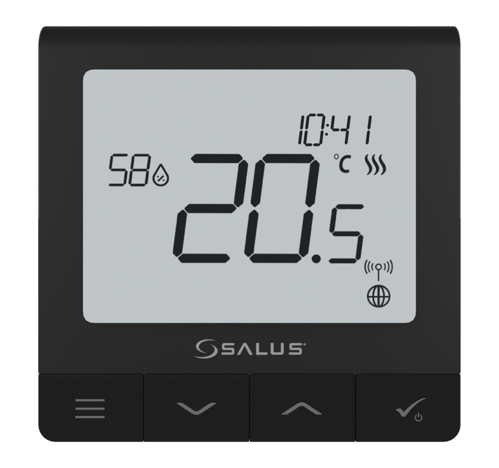 SQ610BRF Bezprzewodowy, natynkowy regulator tygodniowy Quantum z wbudowanym akumulatorem, czarny - galeria AFRISO 1