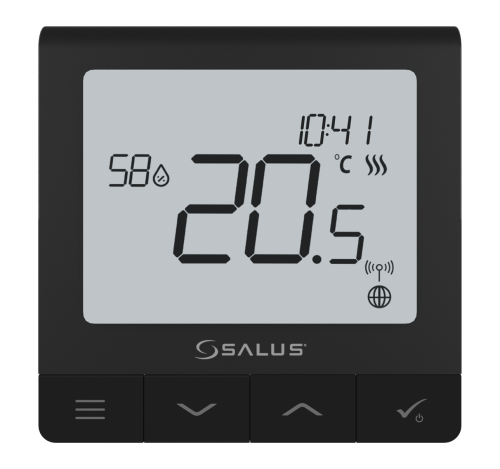 SQ610BRF Bezprzewodowy, natynkowy regulator tygodniowy Quantum z wbudowanym akumulatorem, czarny - galeria AFRISO 1