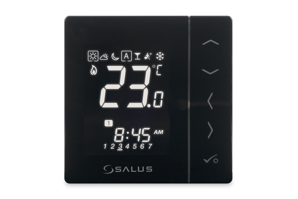 VS30B Przewodowy, podtynkowy regulator tygodniowy, 230 V AC, czarny - galeria AFRISO 1