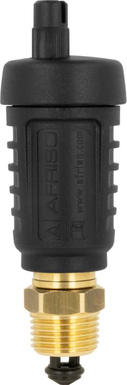 Odpowietrznik automatyczny pionowy, hybrydowy PrimoVent G3/8'' z Aquastop i zaworem stopowym, R1/2"