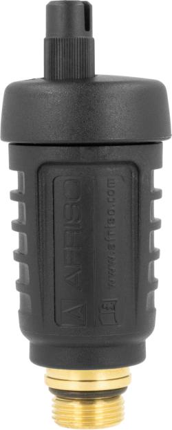 Odpowietrznik automatyczny pionowy, hybrydowy PrimoVent G3/8'' z Aquastop i zaworem stopowym, R1/2"