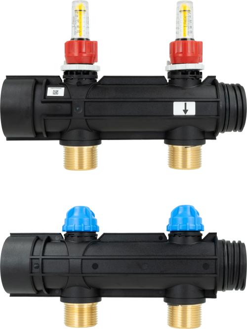 81842 Dwa obiegi rozdzielacza ProCalida IN 1 1/2", rozstaw 100 mm, G1", rotametry 4÷20 l/min - galeria AFRISO 2