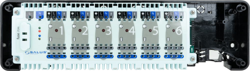 94507002 SALUS StartPack Premium - zestaw przewodowego sterowania ogrzewaniem podłogowym z zarządzaniem przez Internet, listwa KL06-M, moduł PL07, bramka UG800, cztery regulatory SQ610 - galeria AFRISO 13