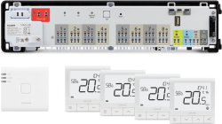 94507003 SALUS StartPack Premium RF - zestaw bezprzewodowego sterowania ogrzewaniem podłogowym z zarządzaniem przez Internet, listwa KL08RF230V, bramka UG800, cztery regulatory SQ610RF - galeria AFRISO 1