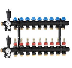 ProCalida EF1 na 9 obiegów grzewczych, rotametry 0,2 ÷ 1,6 l/min, G1"