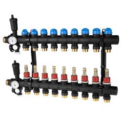 ProCalida EF1 na 9 obiegów grzewczych, rotametry 0,2 ÷ 1,6 l/min, G1"