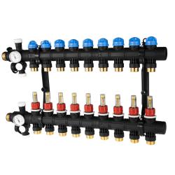 ProCalida EF1 na 9 obiegów grzewczych, rotametry 0,2 ÷ 1,6 l/min, G1"